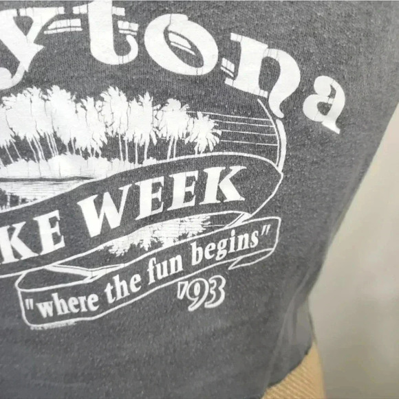 HARLEY Davidson Vintage "93" tie front cropped tank. Size Xlarge - Picture 4 of 6